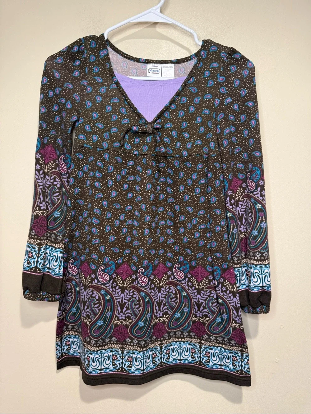 DISNEY WIZARDS OF WAVERLY PLACE DRESS SIZE 10/12 y2k paisley